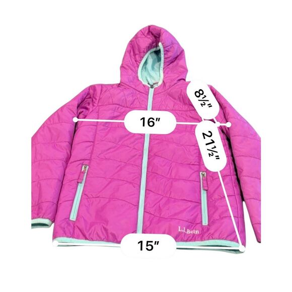 L.L. Bean lightweight Puffer hooded jacket size 10-12 - Picture 5 of 10